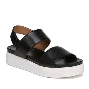 Franco Sarto Black Kenan Platform Wedge Sandals